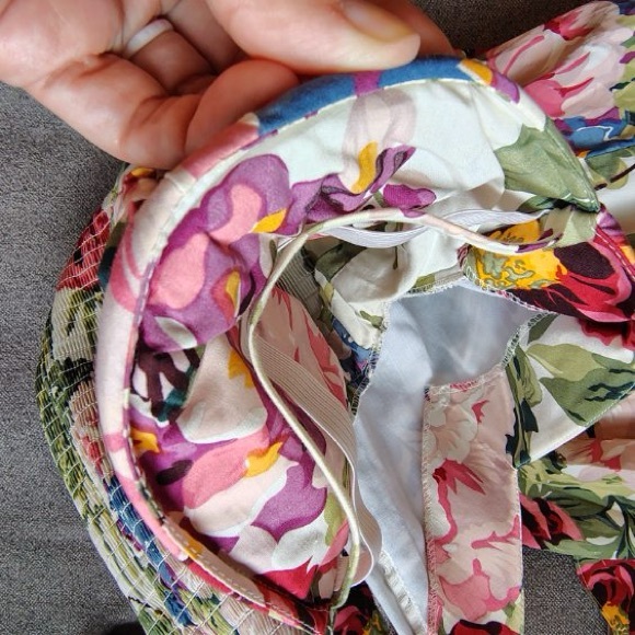 Vtg Moda Int’l Floral Midi Dress Women 10 Corset Ruched Off The Shoulder Prom - Picture 11 of 16